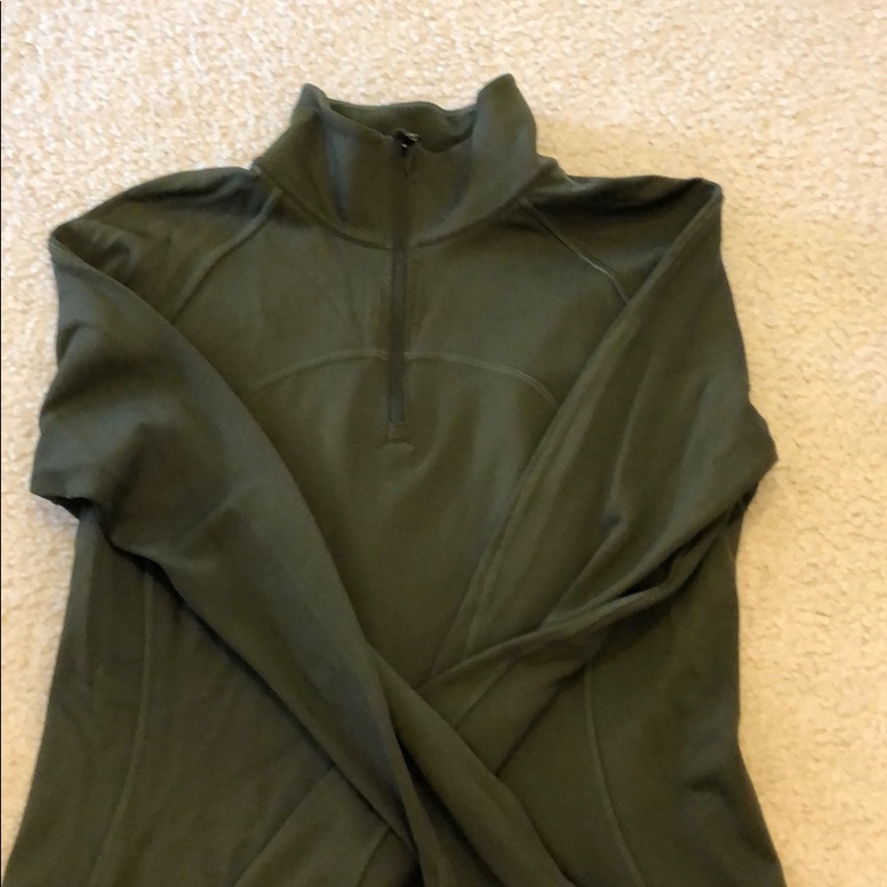 Army green lululemon zip up jacket
